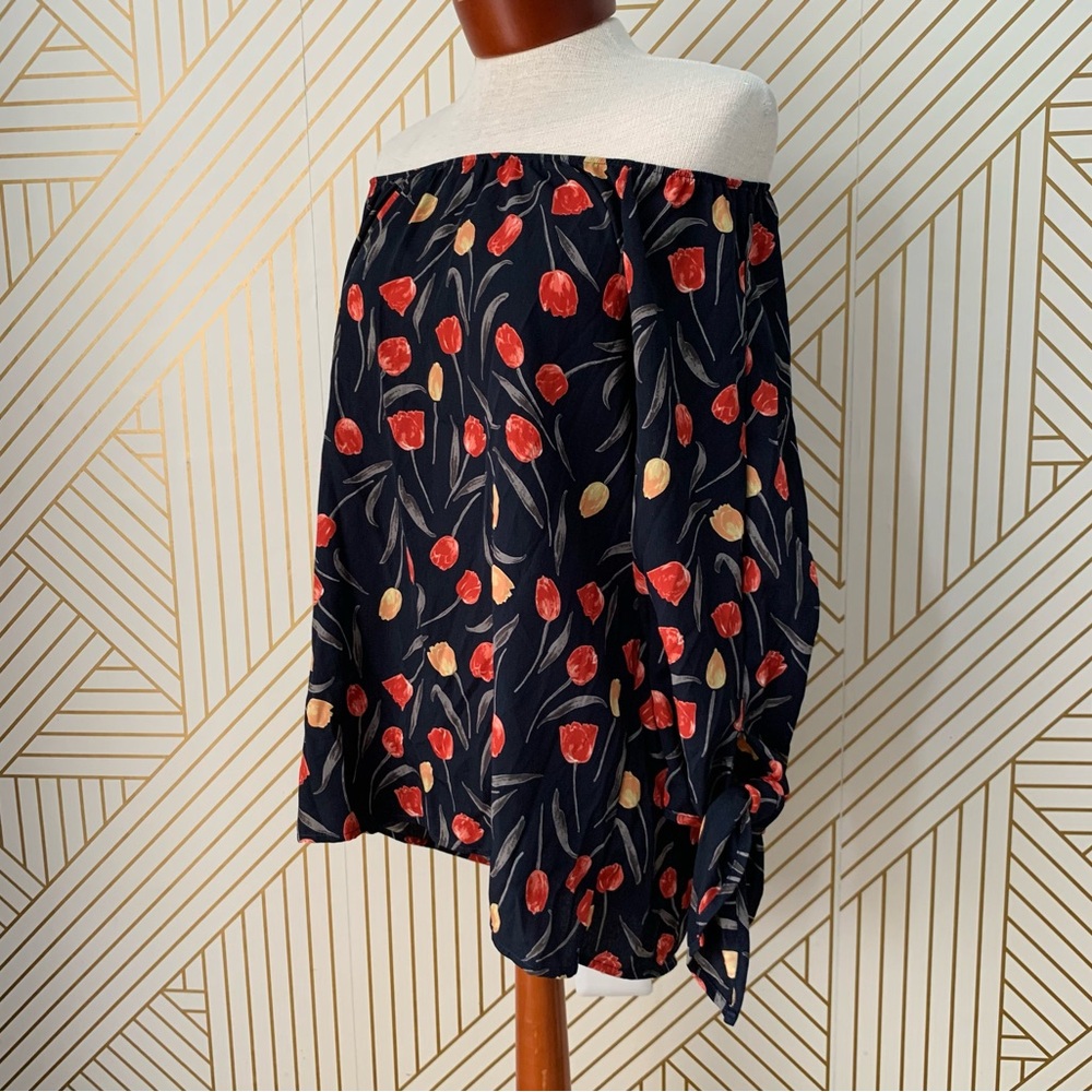 Le Lis Floral Tulip Off The Shoulder Blouse boho bohemian feminine romantic L - Picture 5 of 11